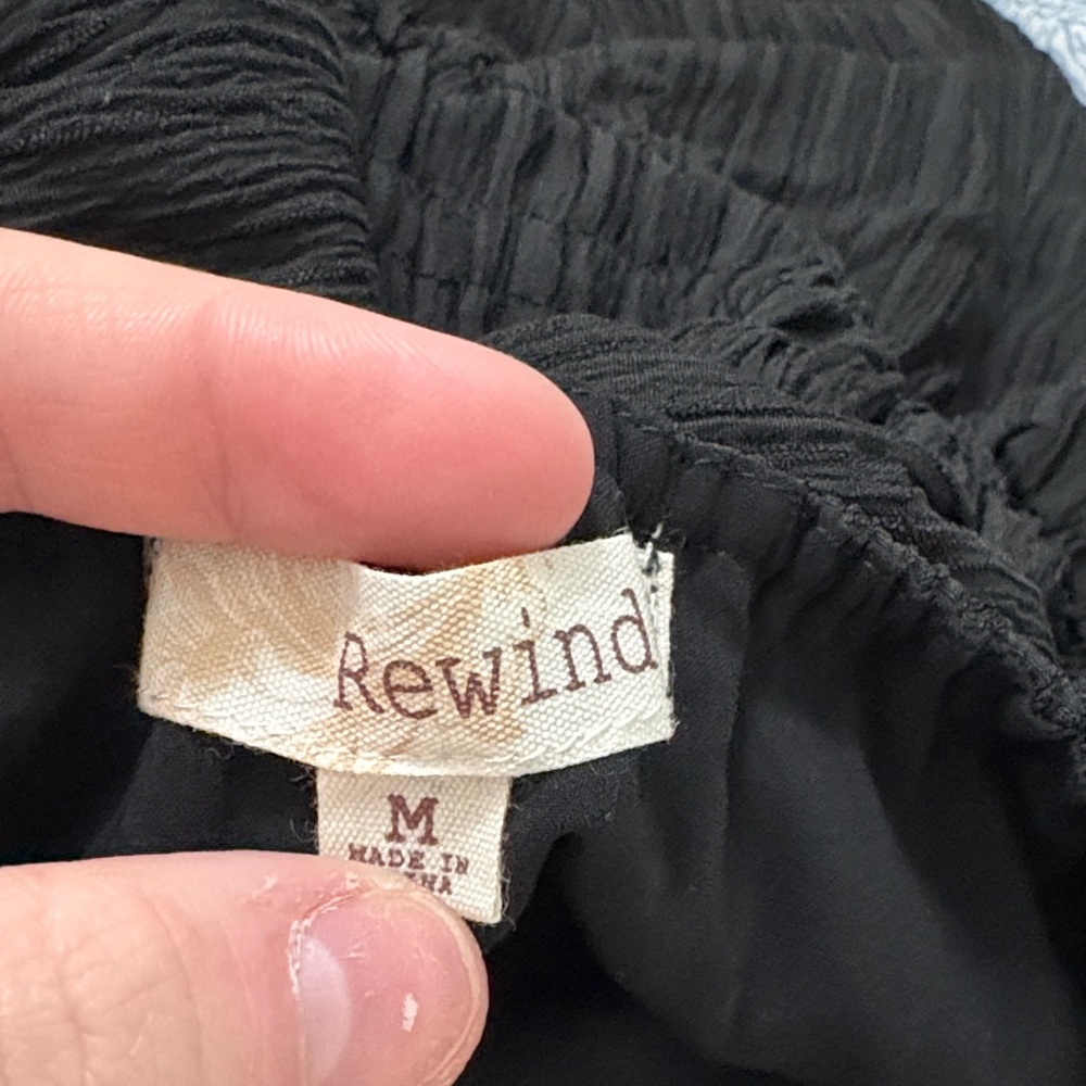 Rewind Elegant Black Gathered Skirt